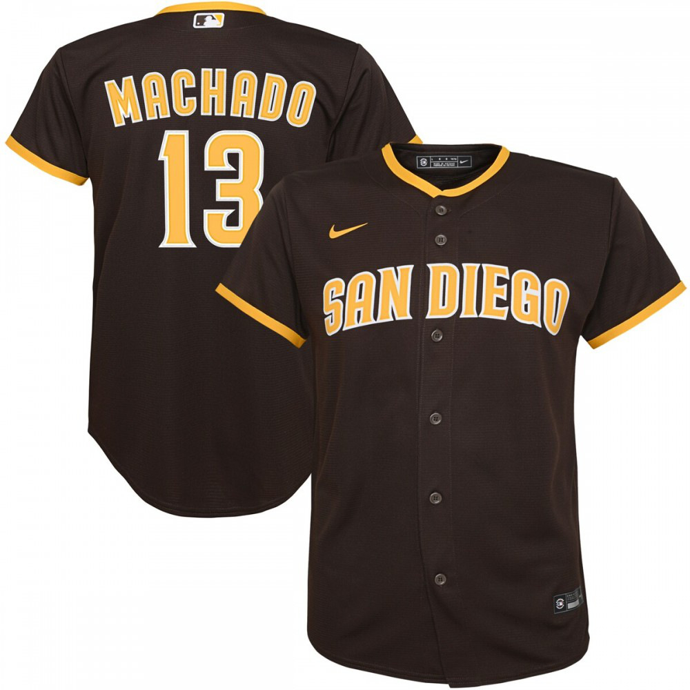 Manny Machado San Diego Padres Youth Alternate Replica Player Jersey - Brown-Pro Kit Vault | Brand New 26/27 Sports Jerseys